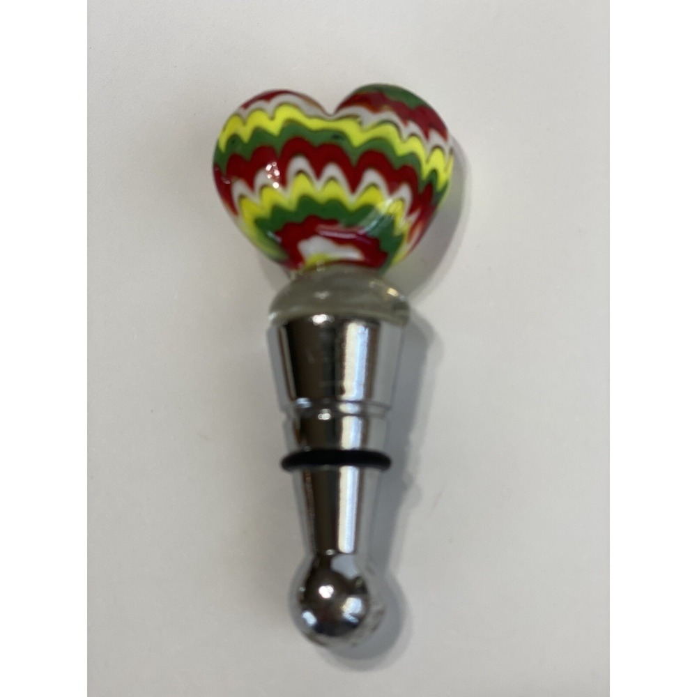 Vintage Art Glass HEART Wine/Bottle Stopper (BSH25021)